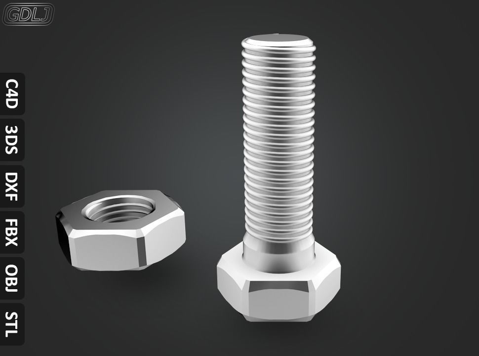 17 Bolts and Nuts 3D model_17