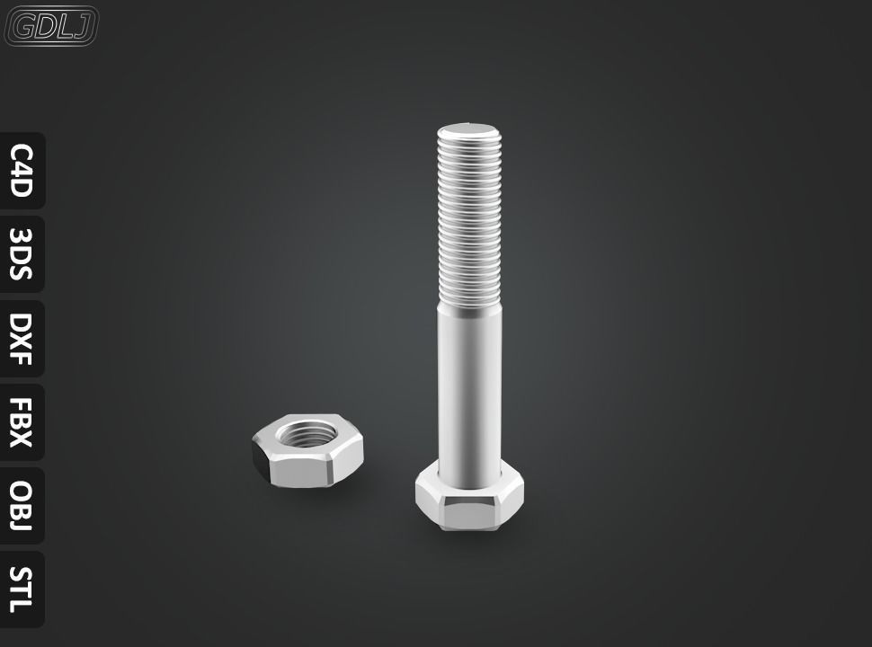 17 Bolts and Nuts 3D model_7