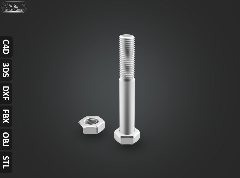 17 Bolts and Nuts 3D model_5