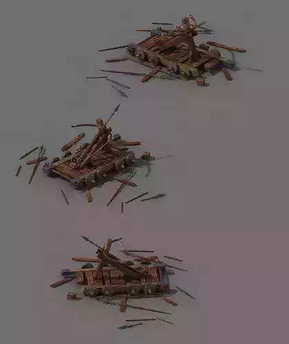 Game Barracks - Broken Vehicle 02 3D model