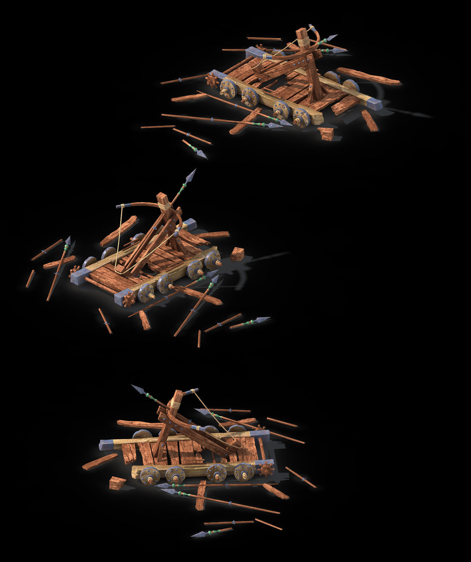Game Barracks - Broken Vehicle 02 3D model_1