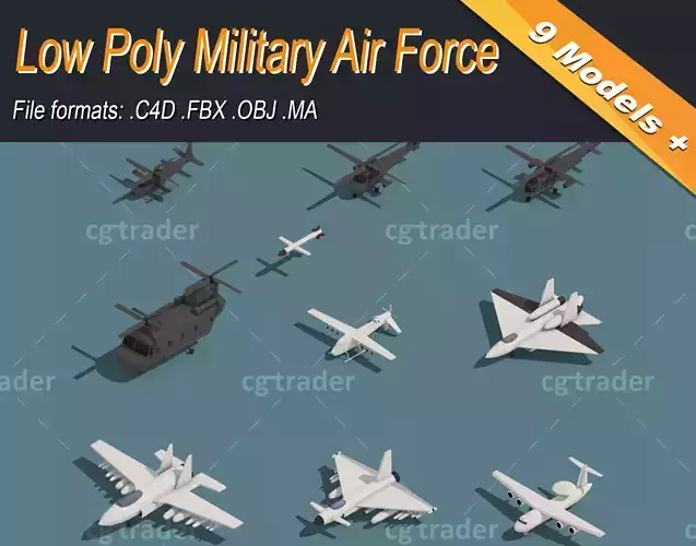 Low Poly Military Air Force Isometric Icon