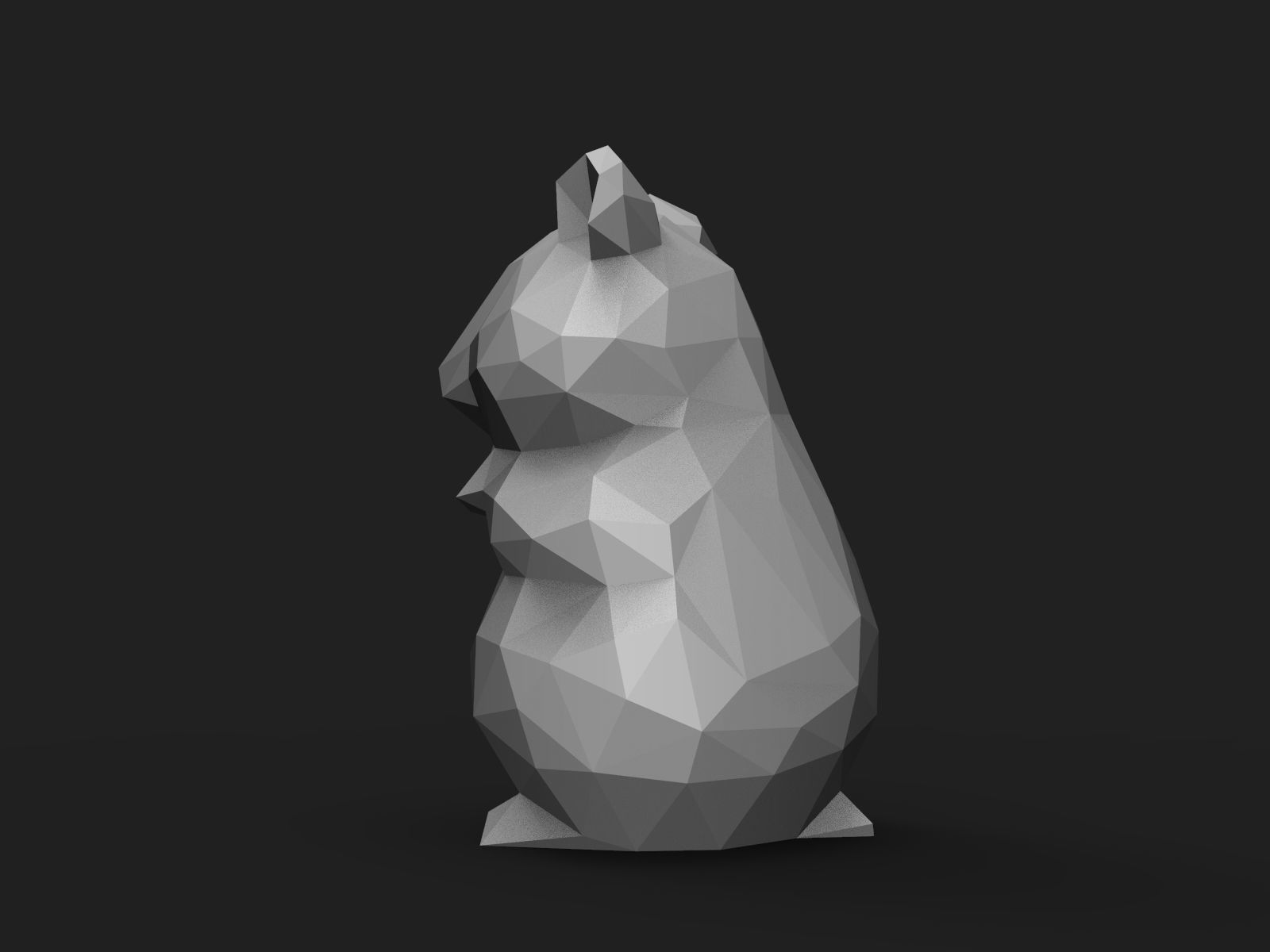 Hamster Low Poly 3D print model_5