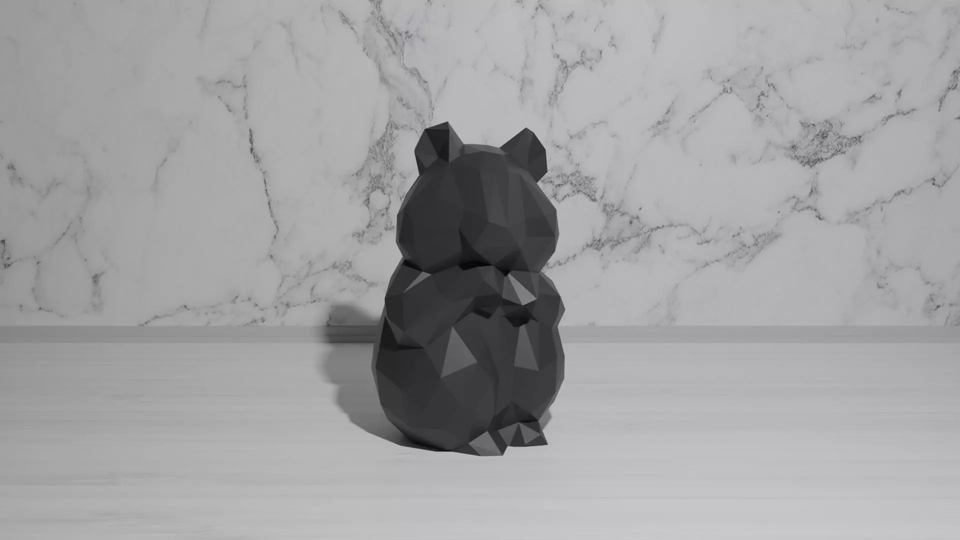 Hamster Low Poly 3D print model_0