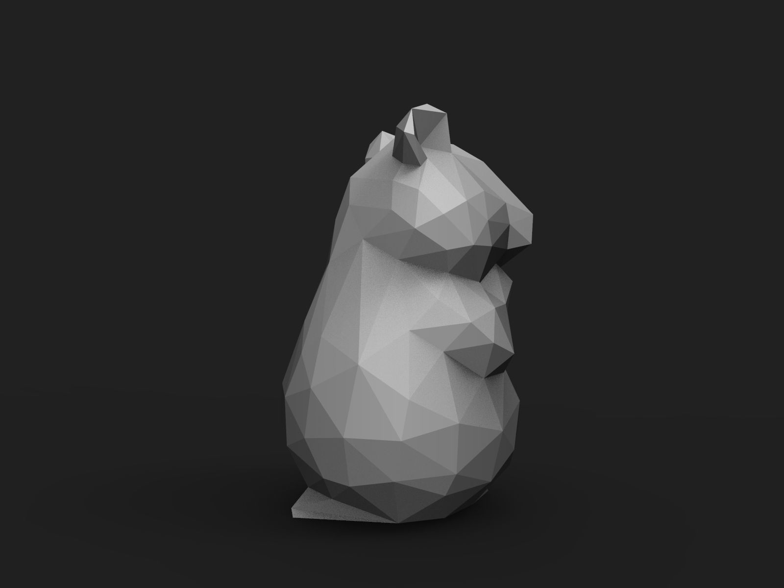 Hamster Low Poly 3D print model_8