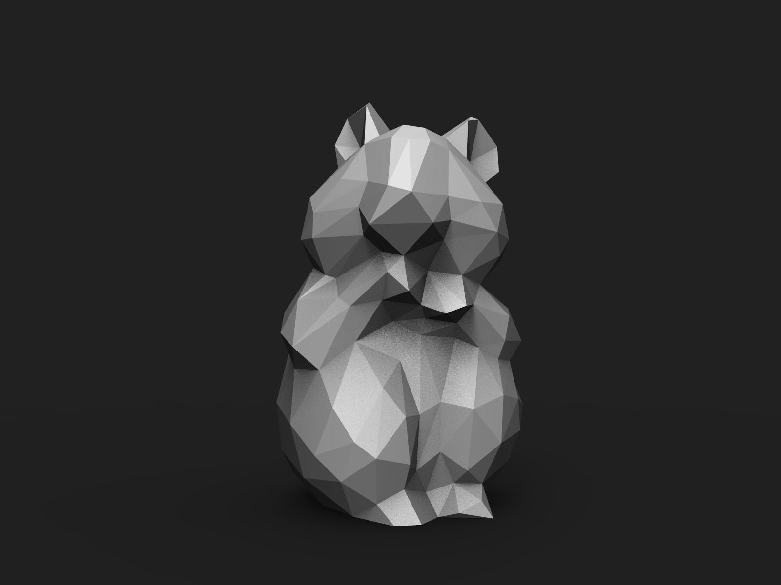 Hamster Low Poly 3D print model_1