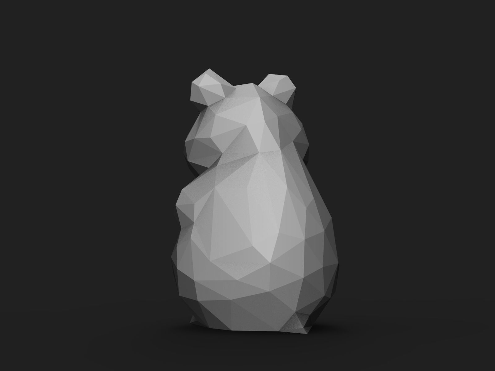 Hamster Low Poly 3D print model_6