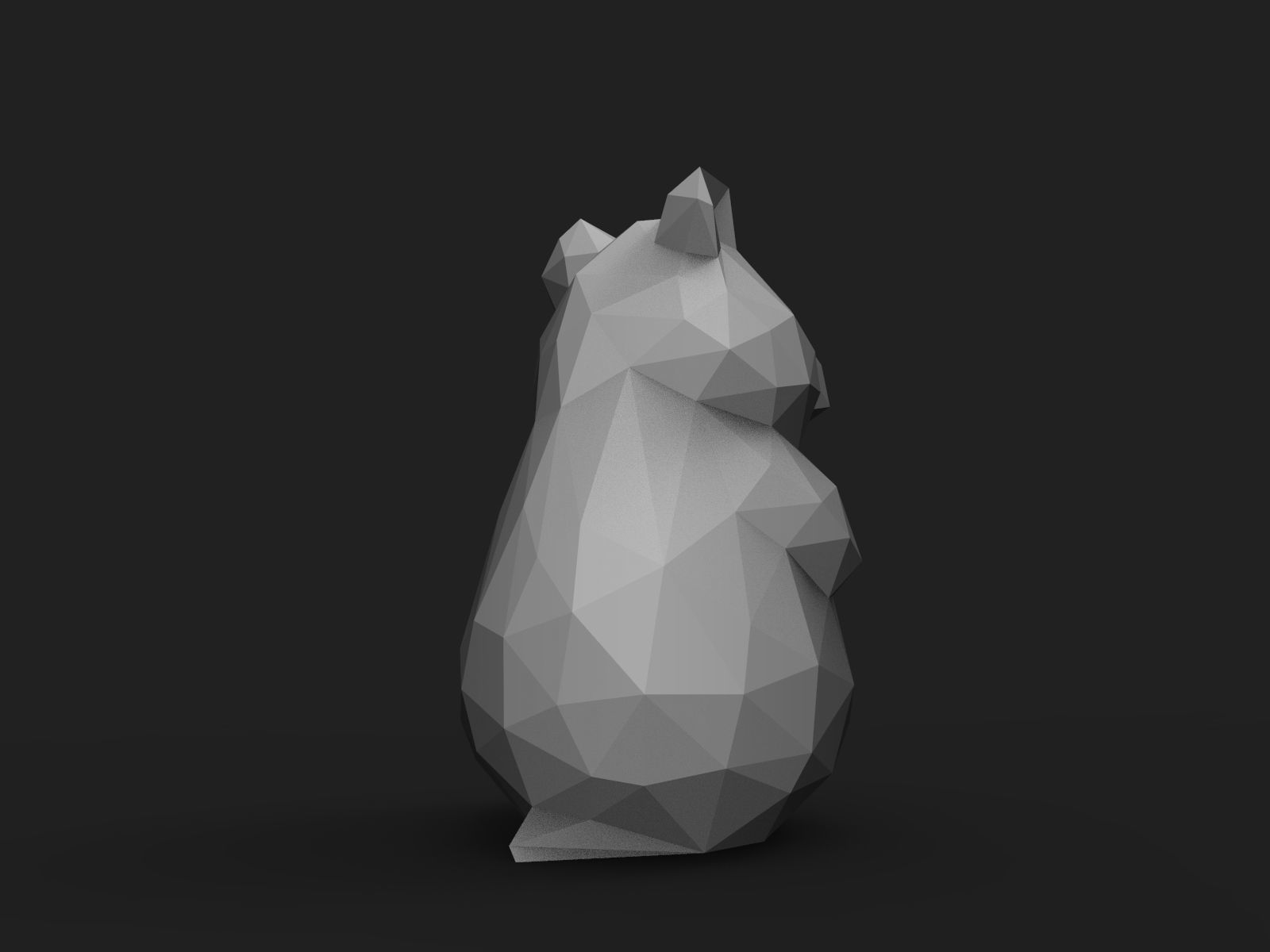 Hamster Low Poly 3D print model_7