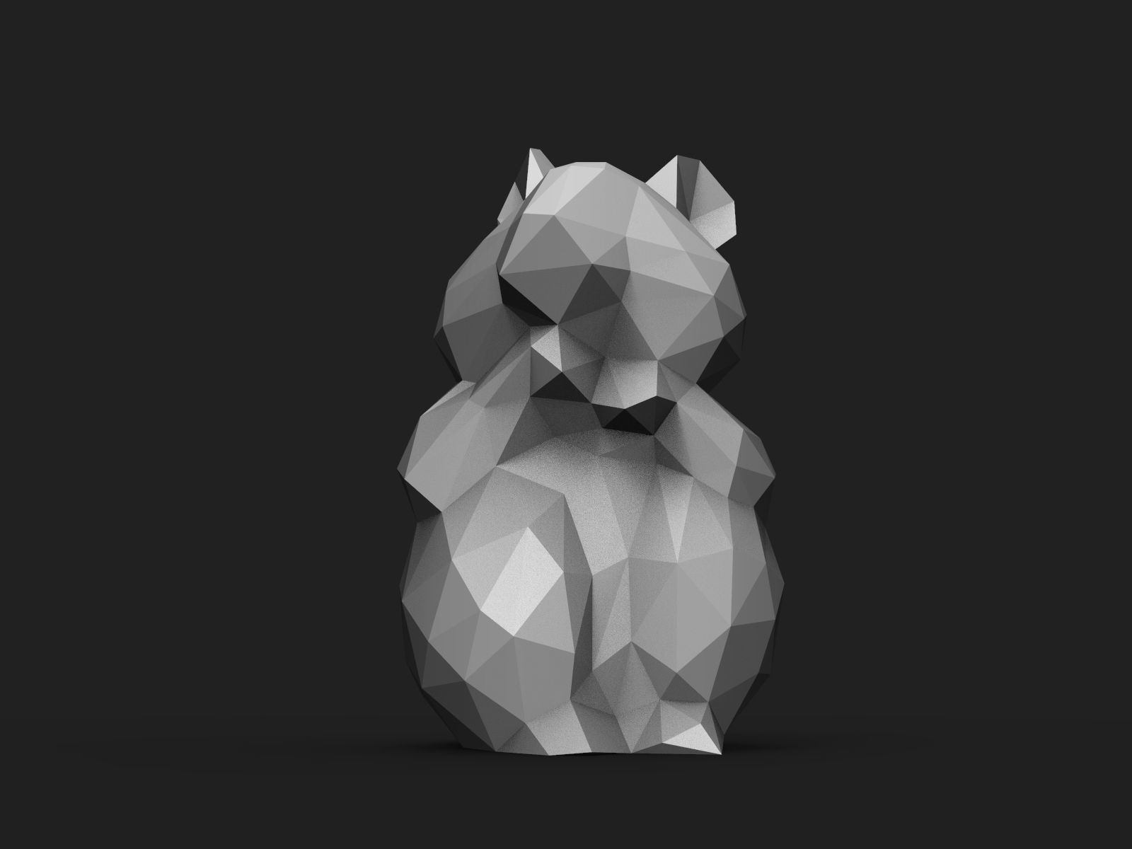Hamster Low Poly 3D print model_10