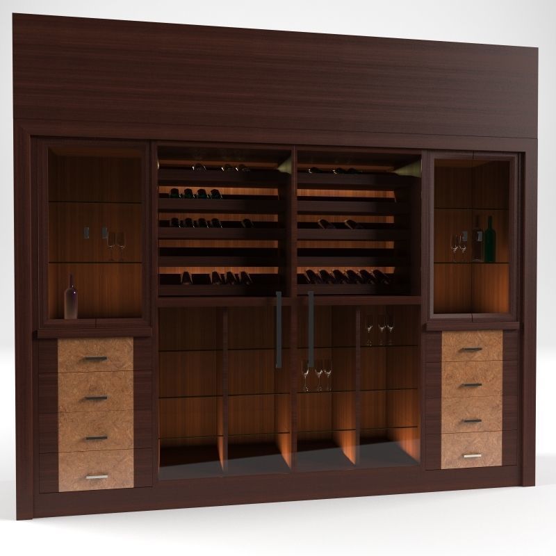 wine tasting cabinet 3D model_4