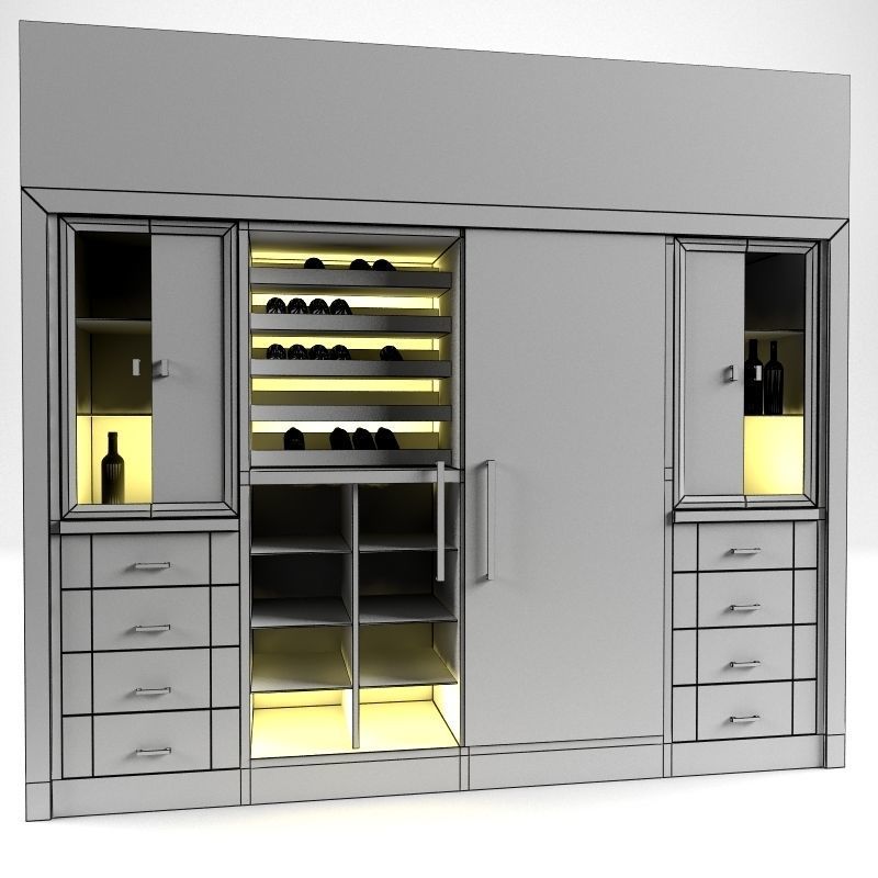 wine tasting cabinet 3D model_3