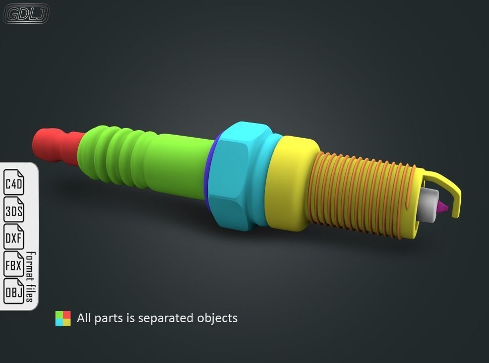 Spark Plugs 3D model_3