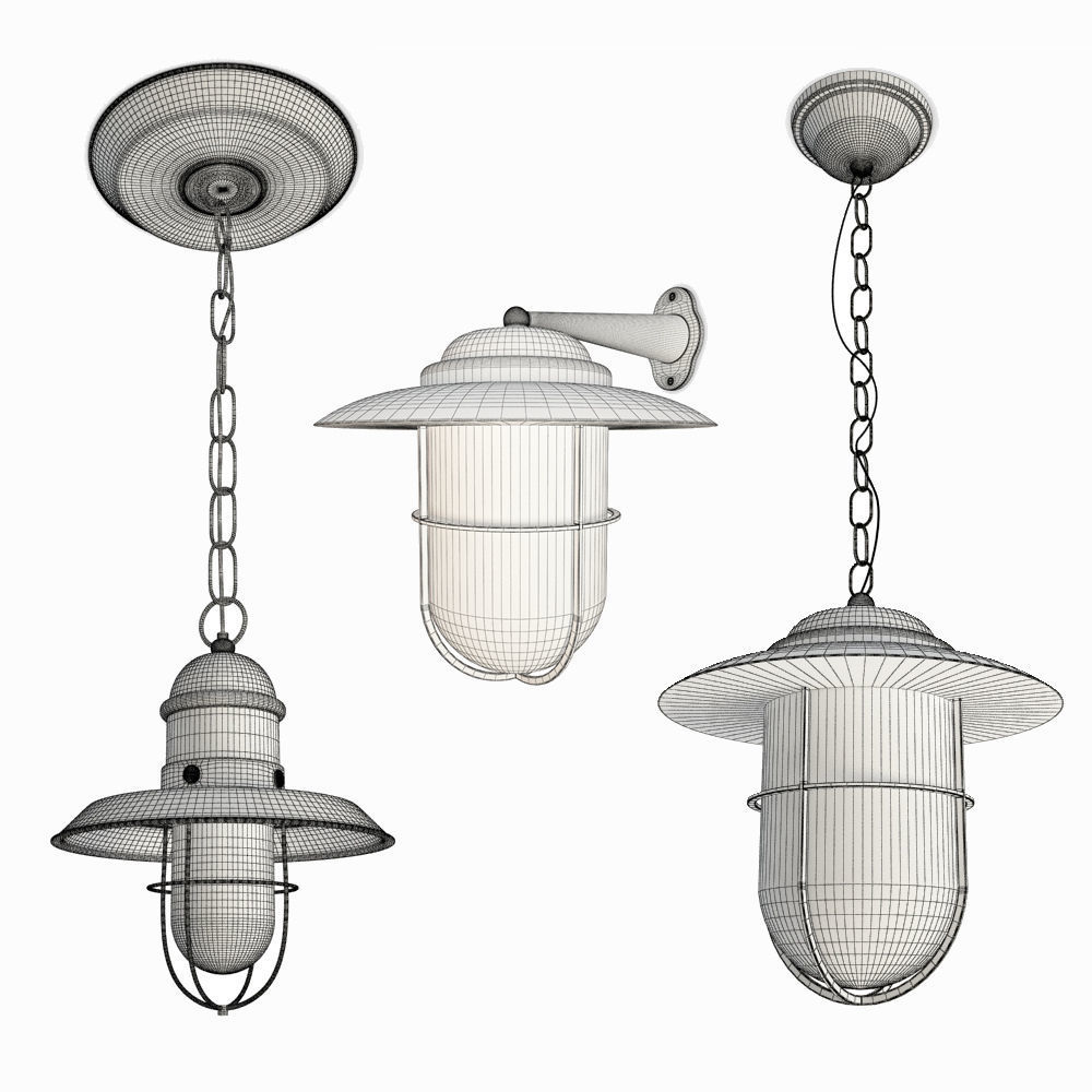 Copper and Bayonne Cage Lamps 3D model_1