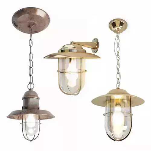 Copper and Bayonne Cage Lamps 3D model