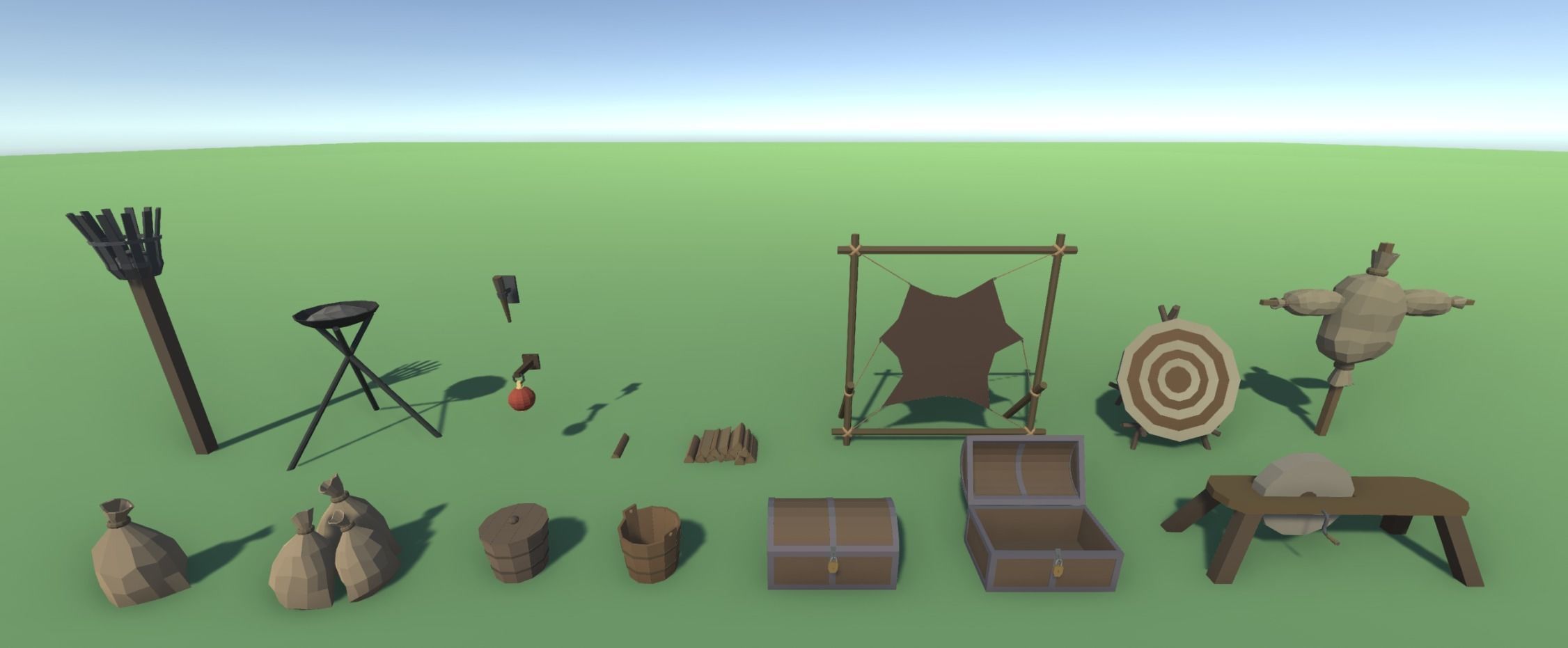Low Poly Medieval Props Pack Low-poly 3D model_4