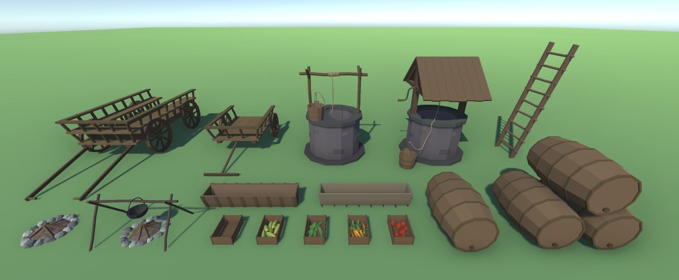 Low Poly Medieval Props Pack Low-poly 3D model_3