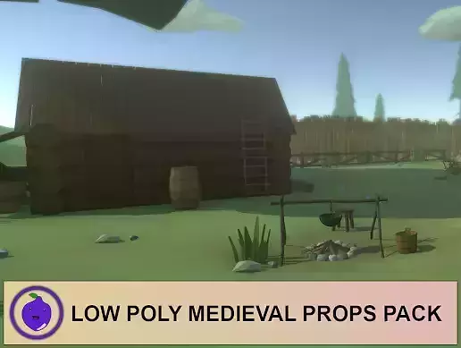 Low Poly Medieval Props Pack Low-poly 3D model