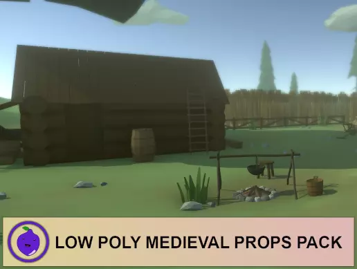 Low Poly Medieval Props Pack Low-poly 3D model_0