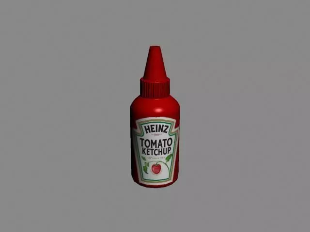 ketchup bottle of heinz tomato sauce Low-poly 3D model_0