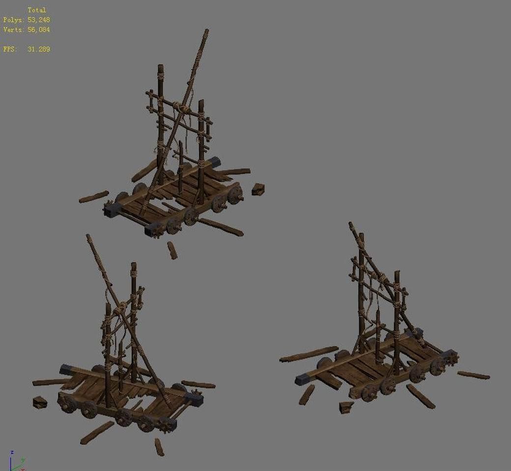 Game Barracks - Chariots 3D model_1