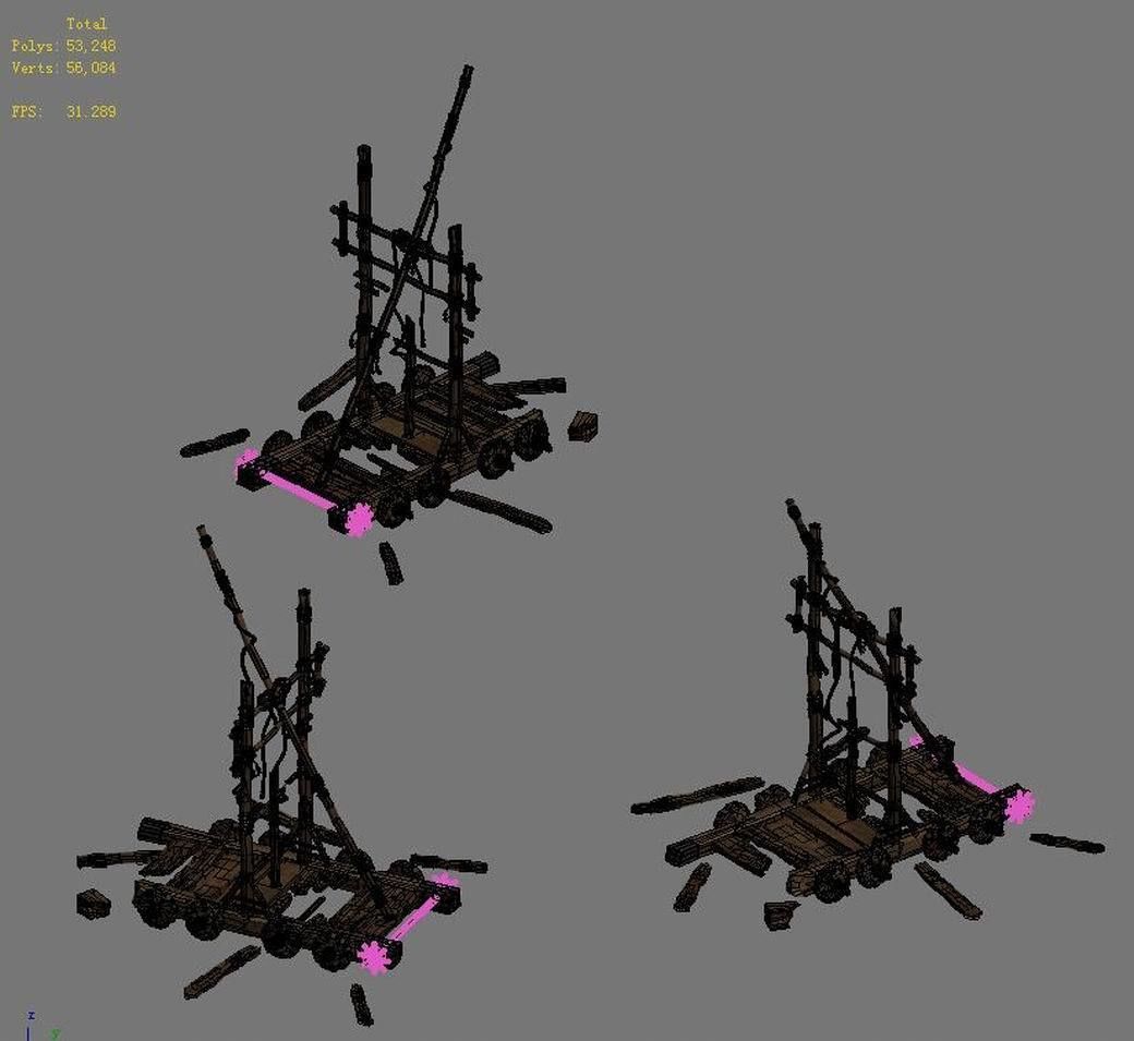 Game Barracks - Chariots 3D model_2