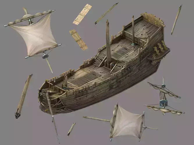 Game Kazlog shallow bay - Wreck 01 3D model