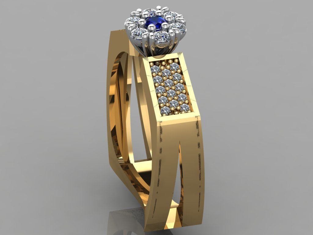 GC GOLD TW0111- Diamond ring 3D print model_2