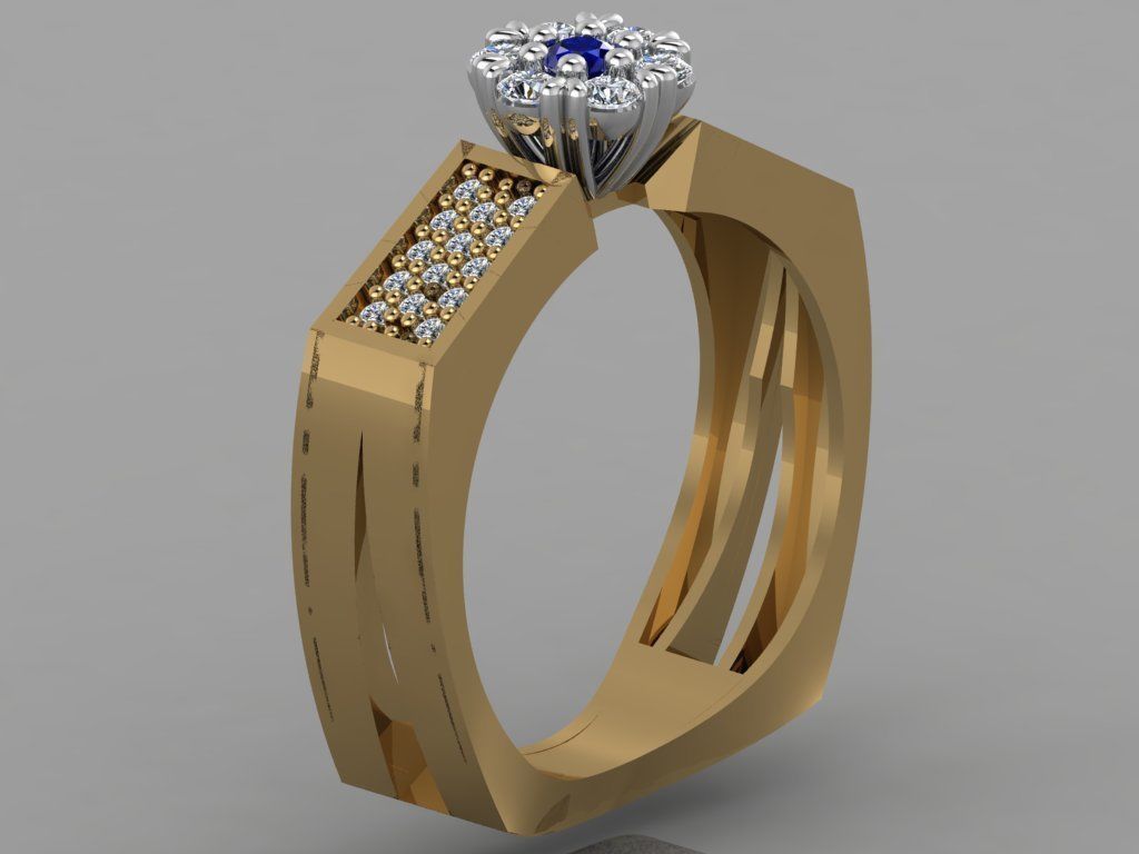 GC GOLD TW0111- Diamond ring 3D print model_3