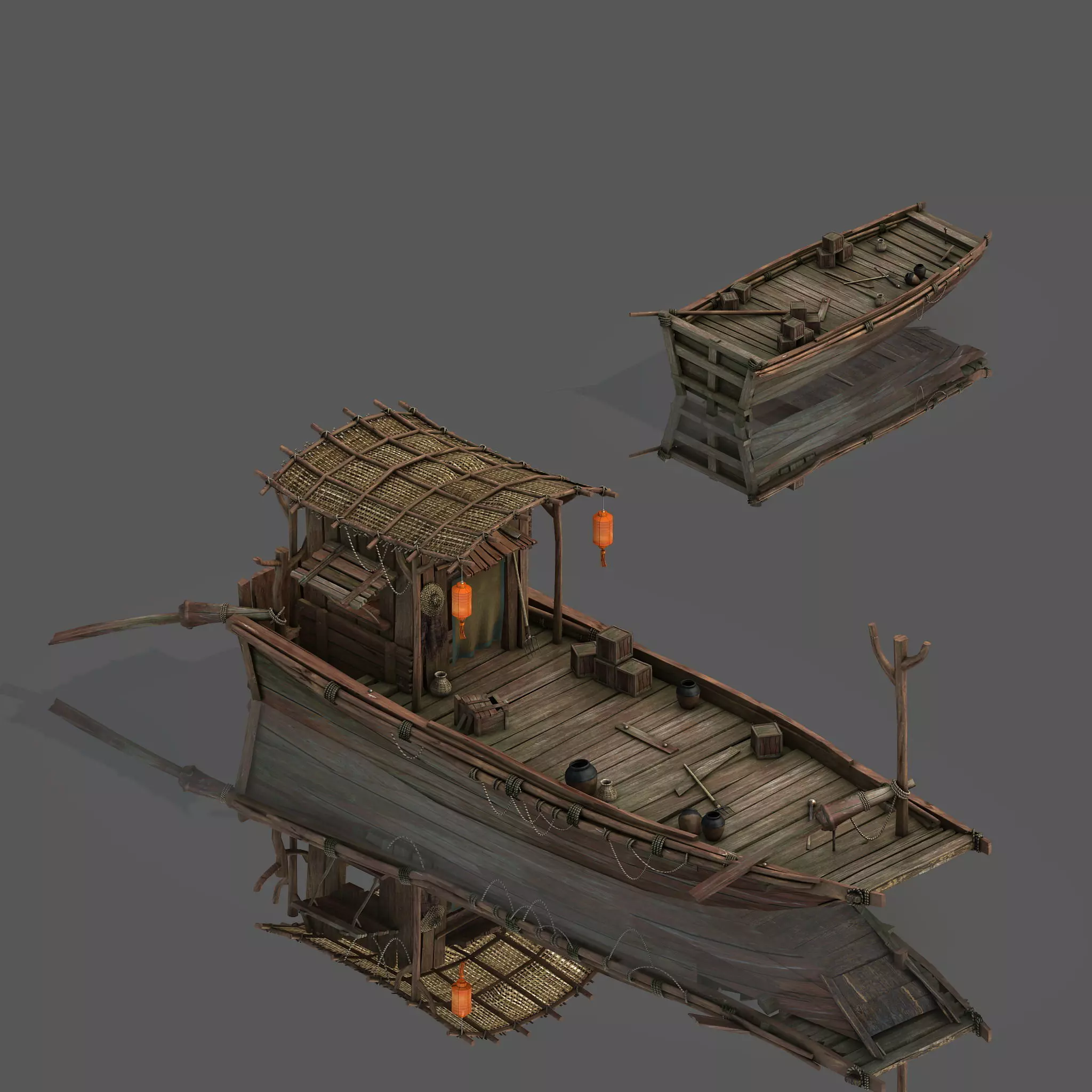 Game Pier - Wooden Boat 3D model