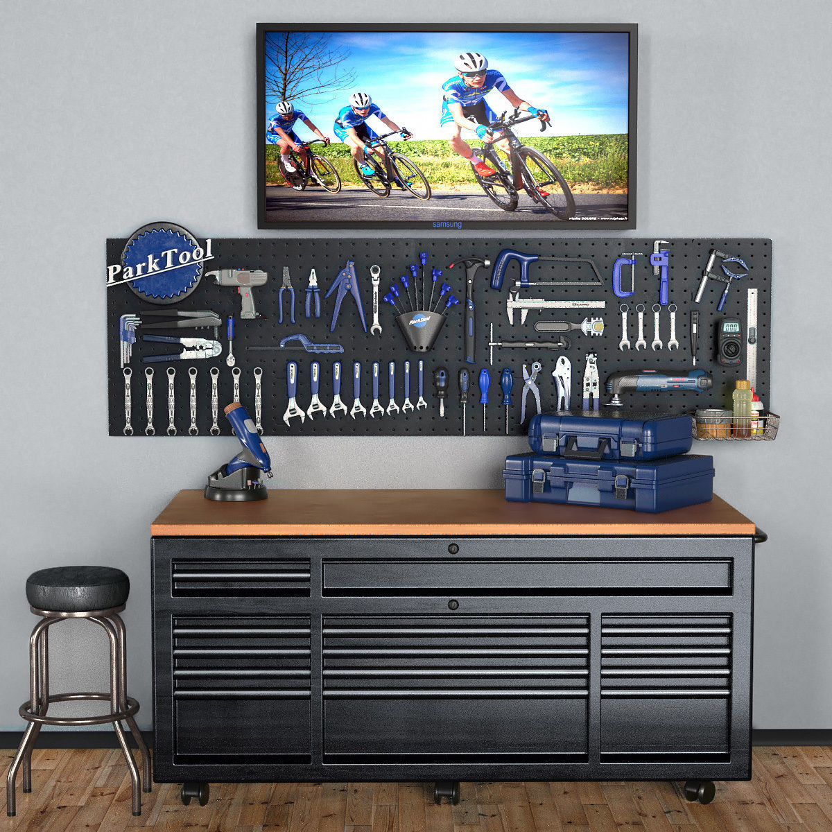 Garage tools set 7 3D model_0