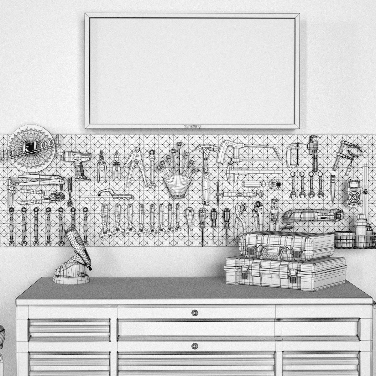 Garage tools set 7 3D model_8