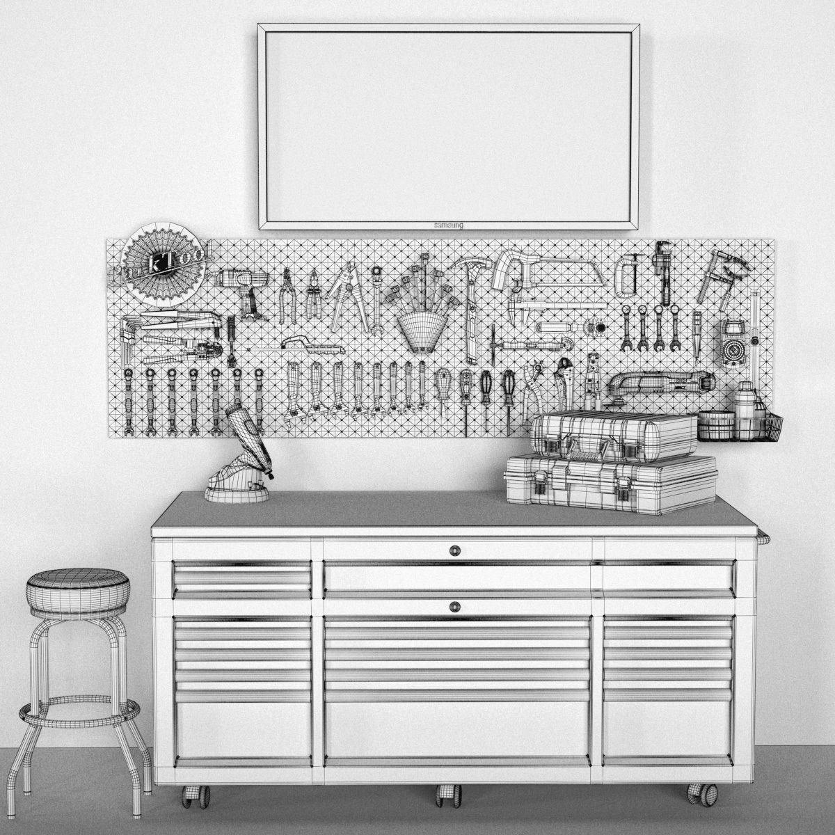 Garage tools set 7 3D model_7