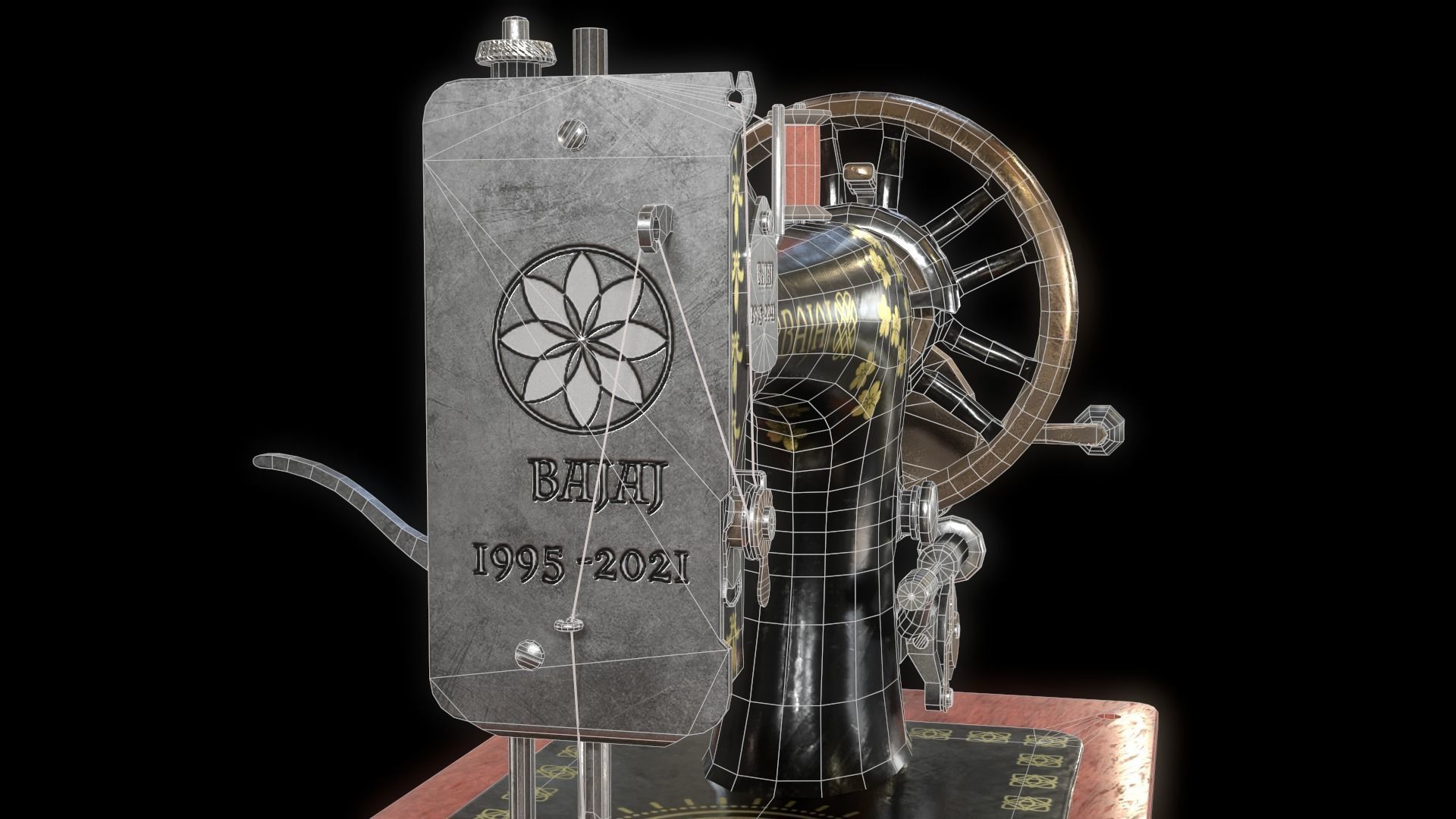 Sewing Machine Low-poly 3D model_5