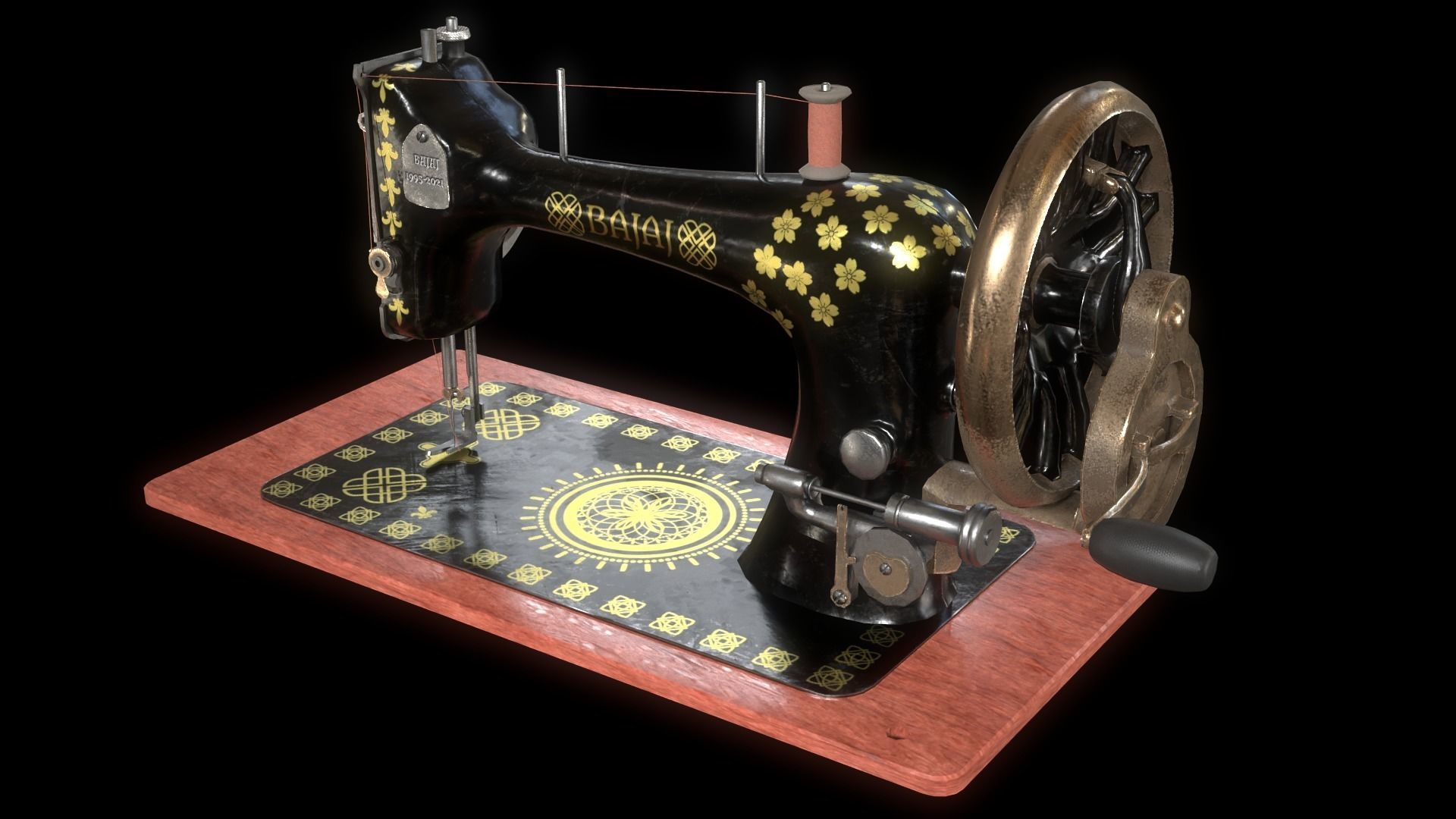 Sewing Machine Low-poly 3D model_2