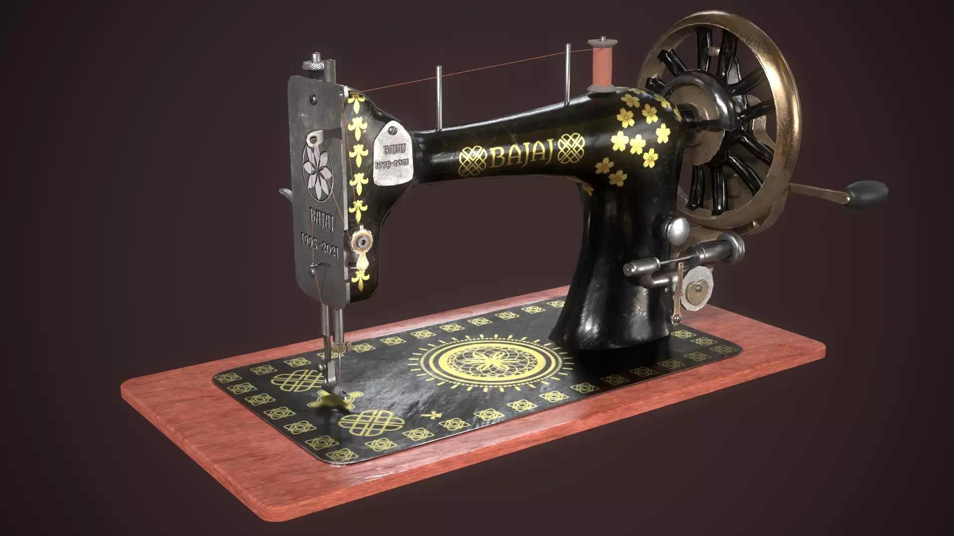 Sewing Machine Low-poly 3D model_0