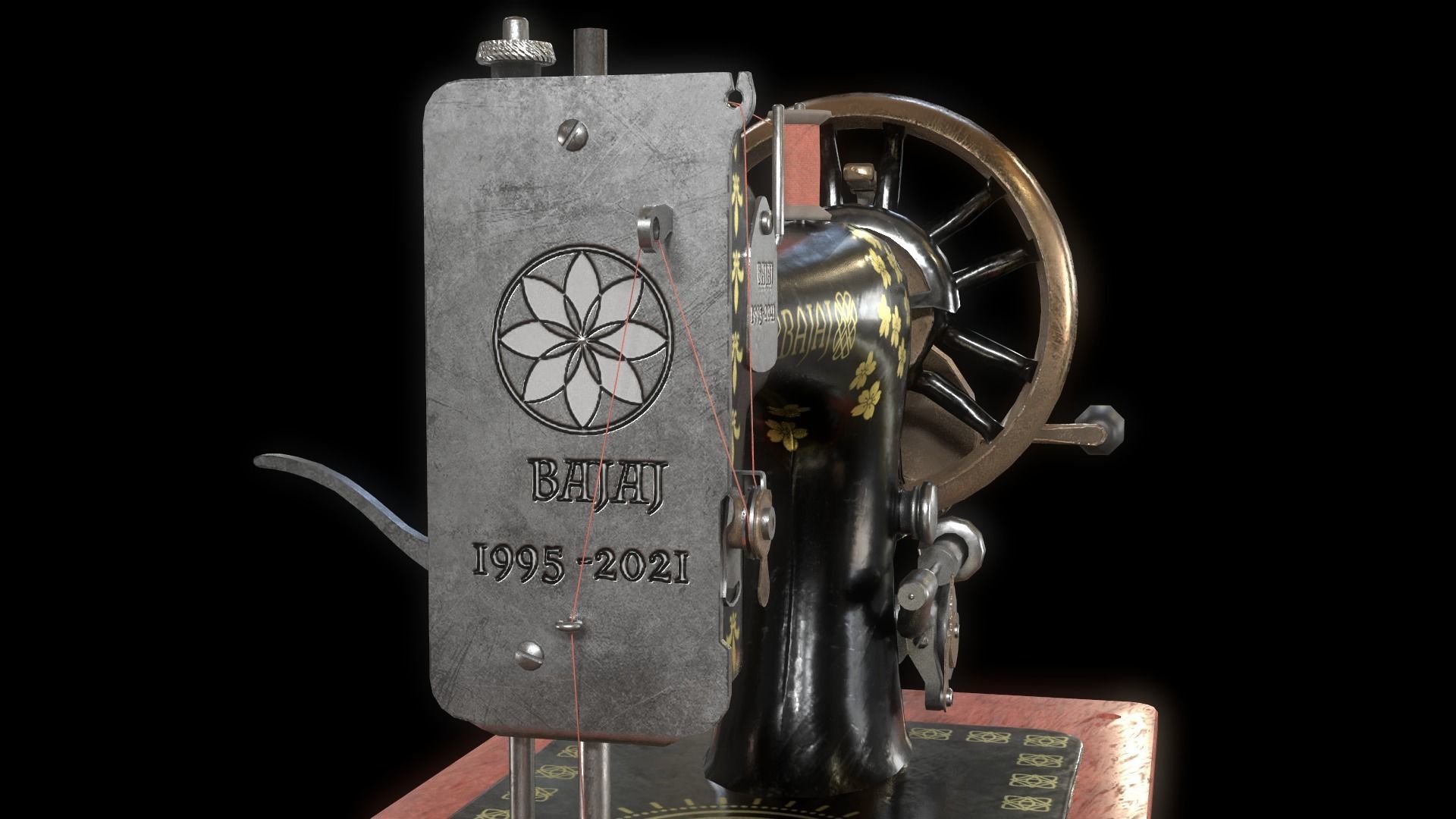 Sewing Machine Low-poly 3D model_4