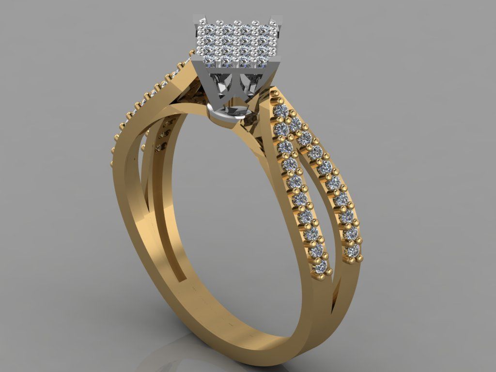 GC GOLD TW0112- Diamond ring 3D print model