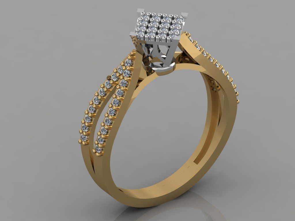 GC GOLD TW0112- Diamond ring 3D print model_2
