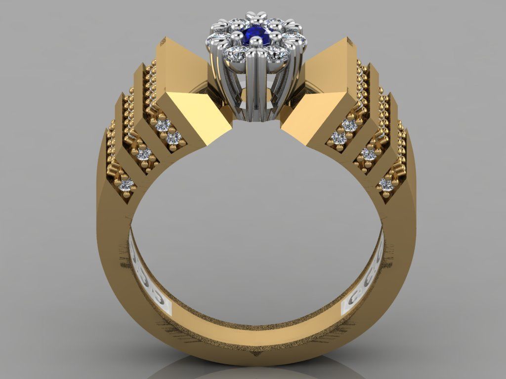 GC GOLD TW0116- Diamond ring 3D print model_2