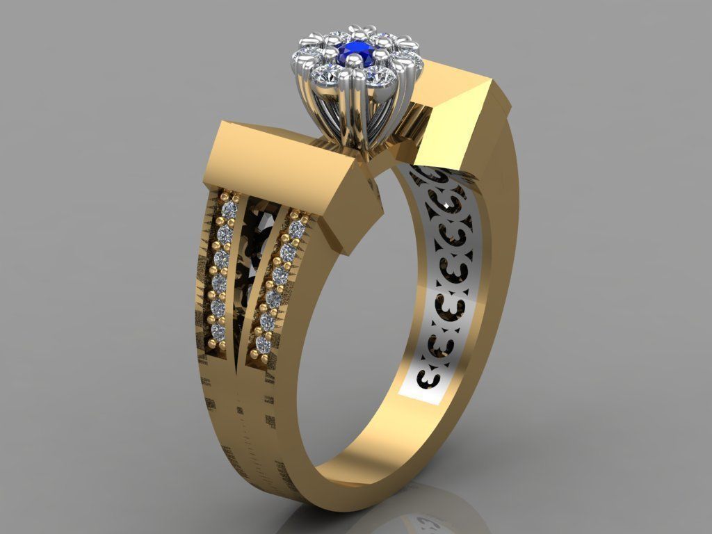 GC GOLD TW0117- Diamond ring 3D print model_3