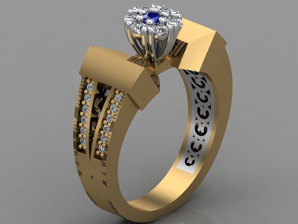 GC GOLD TW0117- Diamond ring 3D print model_2