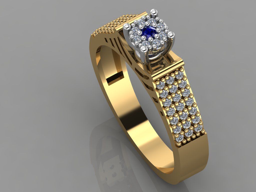 GC GOLD TW0119- Diamond ring 3D print model_2