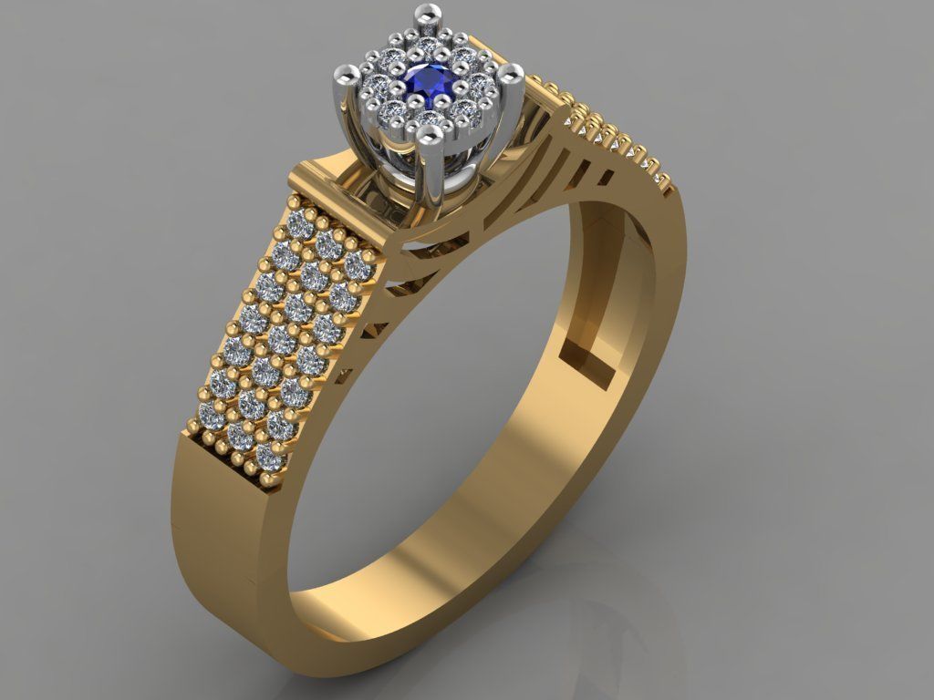 GC GOLD TW0119- Diamond ring 3D print model_1