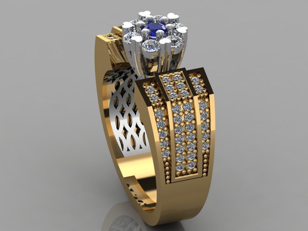 GC GOLD TW0120- Diamond ring 3D print model_3
