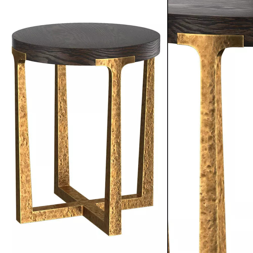T-BRACE ROUND SIDE TABLE 3D model_0