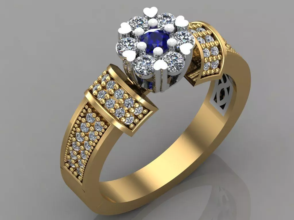 GC GOLD TW0121- Diamond ring  3D print model_0