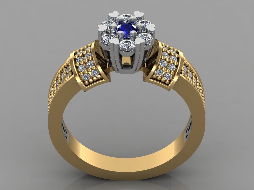 GC GOLD TW0121- Diamond ring  3D print model_1
