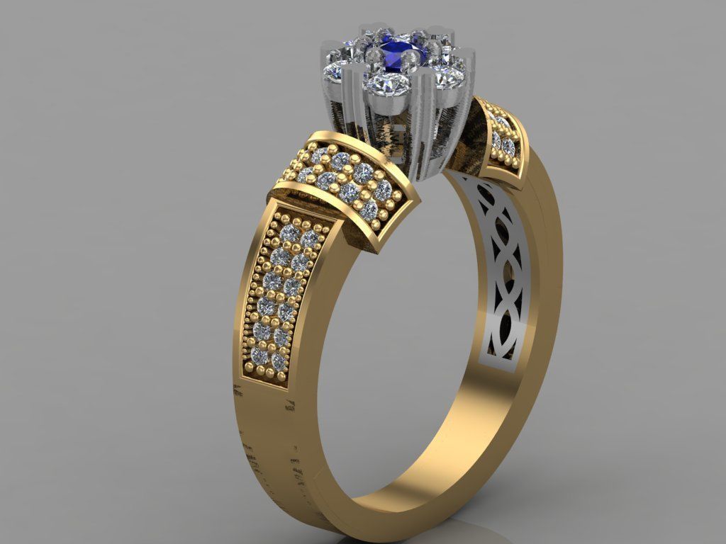 GC GOLD TW0121- Diamond ring  3D print model_3