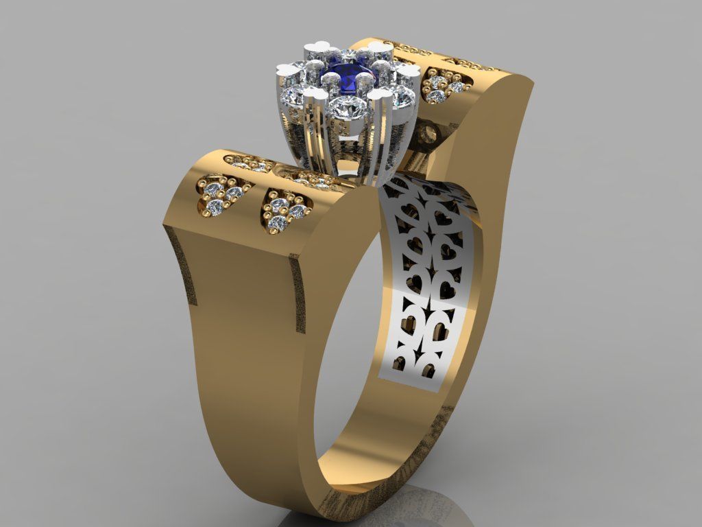 GC GOLD TW0126- Diamond ring  3D print model_1