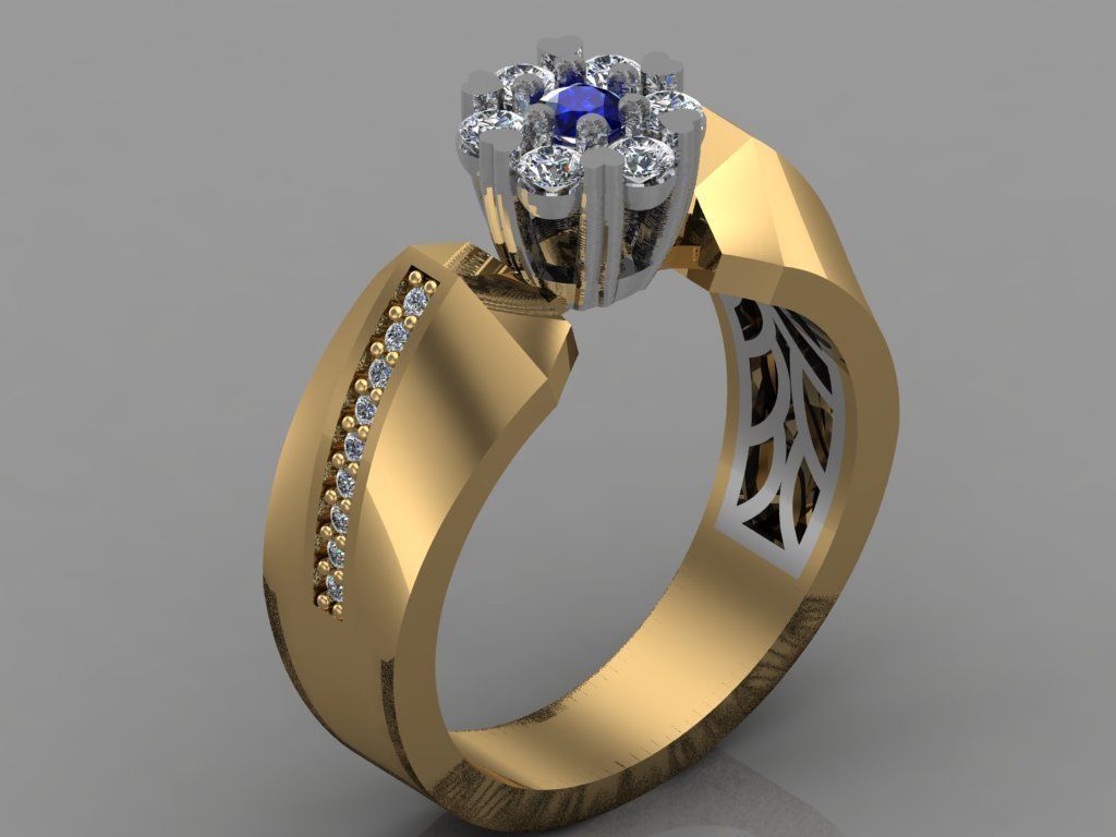GC GOLD TW0127- Diamond ring  3D print model_1